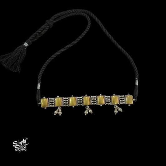 Bandhel Silver Dual Tone with Ghungroos Choker - MH5893