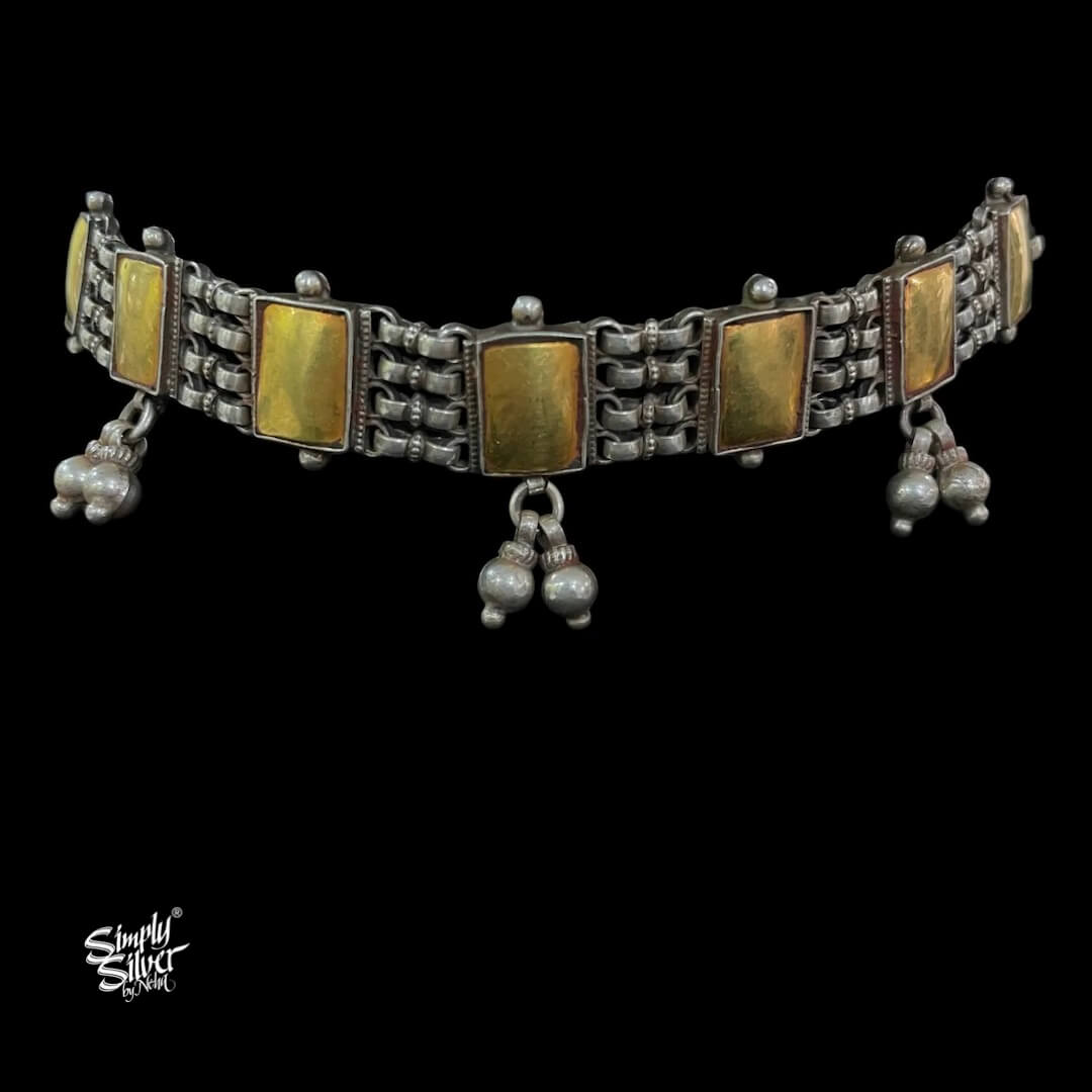 Bandhel Silver Dual Tone with Ghungroos Choker - MH5893