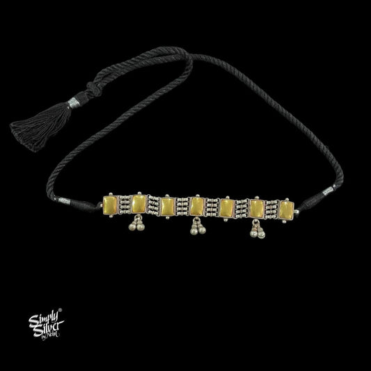 Bandhel Silver Dual Tone with Ghungroos Choker - MH5894