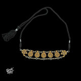 Bandhel Silver Dual Tone Flower & Chain Choker - MH5896