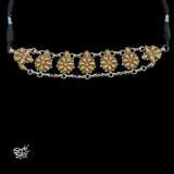 Bandhel Silver Dual Tone Flower & Chain Choker - MH5896