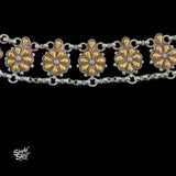 Bandhel Silver Dual Tone Flower & Chain Choker - MH5896