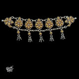 Bandhel Silver Dual Tone Flower & Chain Choker - MH5897