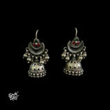 Mirror Glass Chaand with Multi Color Stone & Jaali Jhumka - MH5911