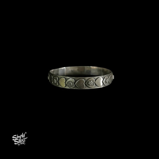 Silver Hearts Bangle - MH5913