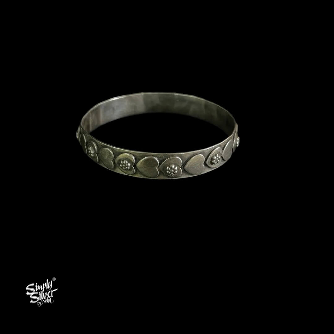 Silver Hearts Bangle - MH5913