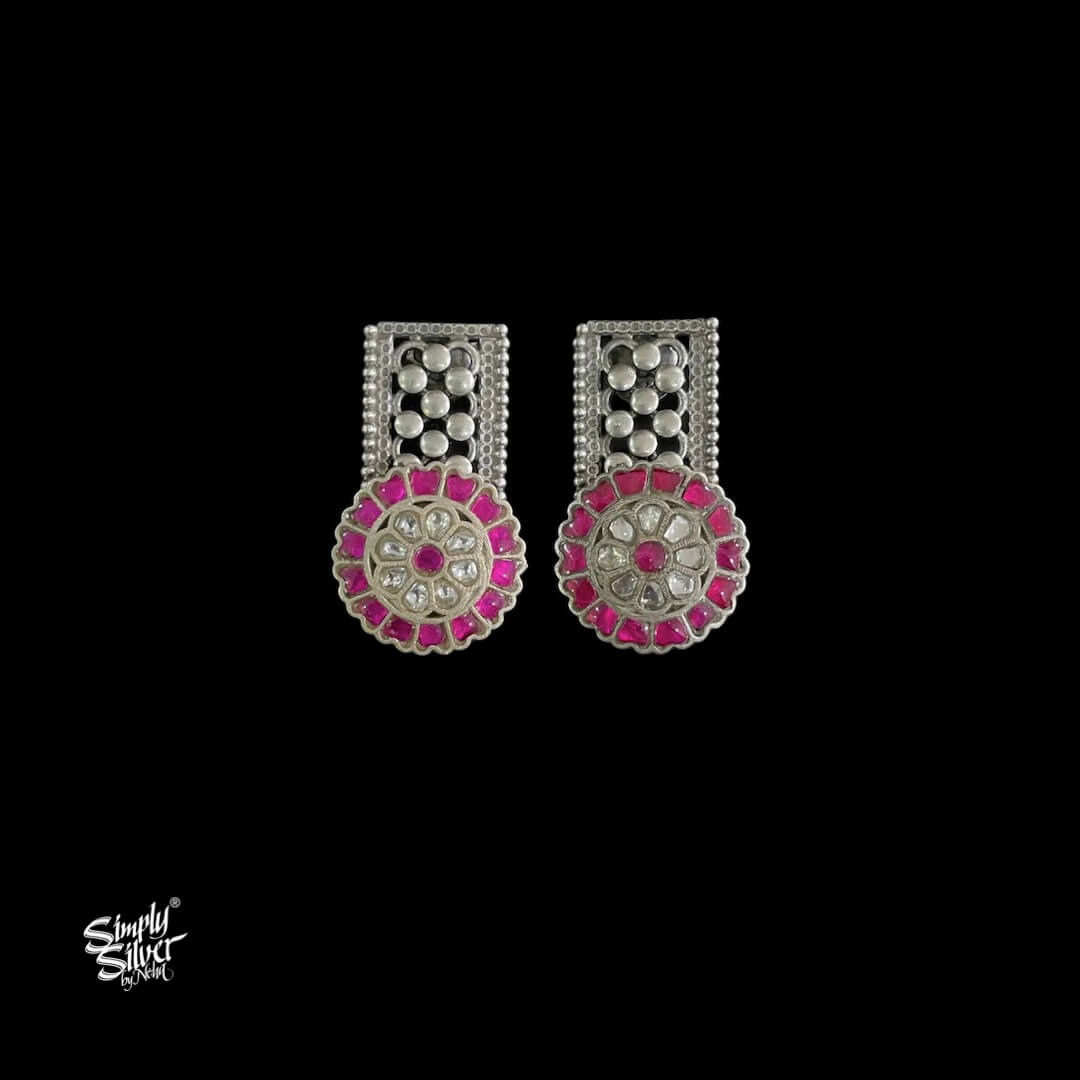 Long Jaali Chatai with White & Pink Kundan Flower - MH5915