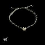Silver Owl with Black Thread Bracelet - MH5921