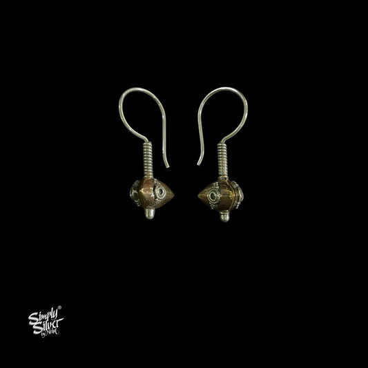 Silver Hooks with Copper & Silver Fusion Bead - MH5922