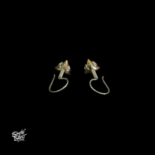 Silver Hooks with Copper & Silver Fusion Bead - MH5922