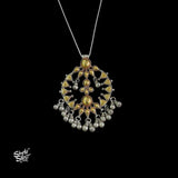 Bandhel Silver Dual Tone Round Flower & Ghungroos Pendant with Chain - MH5924