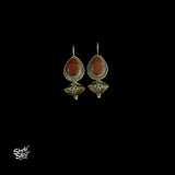 Paan Shape Maroon Stone with Copper  & Silver Fusion Floral Bead - MH5926