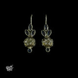 Silver Blue Stone Flower with Copper  & Silver Fusion Floral Bead - MH5933