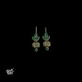 Green Stone Flower with Floral Copper  & Silver Fusion Bead - MH5936