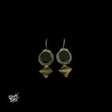 Silver Black Round Stone with Copper & Silver Fusion  Bead - MH5939