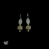 Oval Shape White Stone with Floral Copper  & Silver Fusion Bead - MH5942