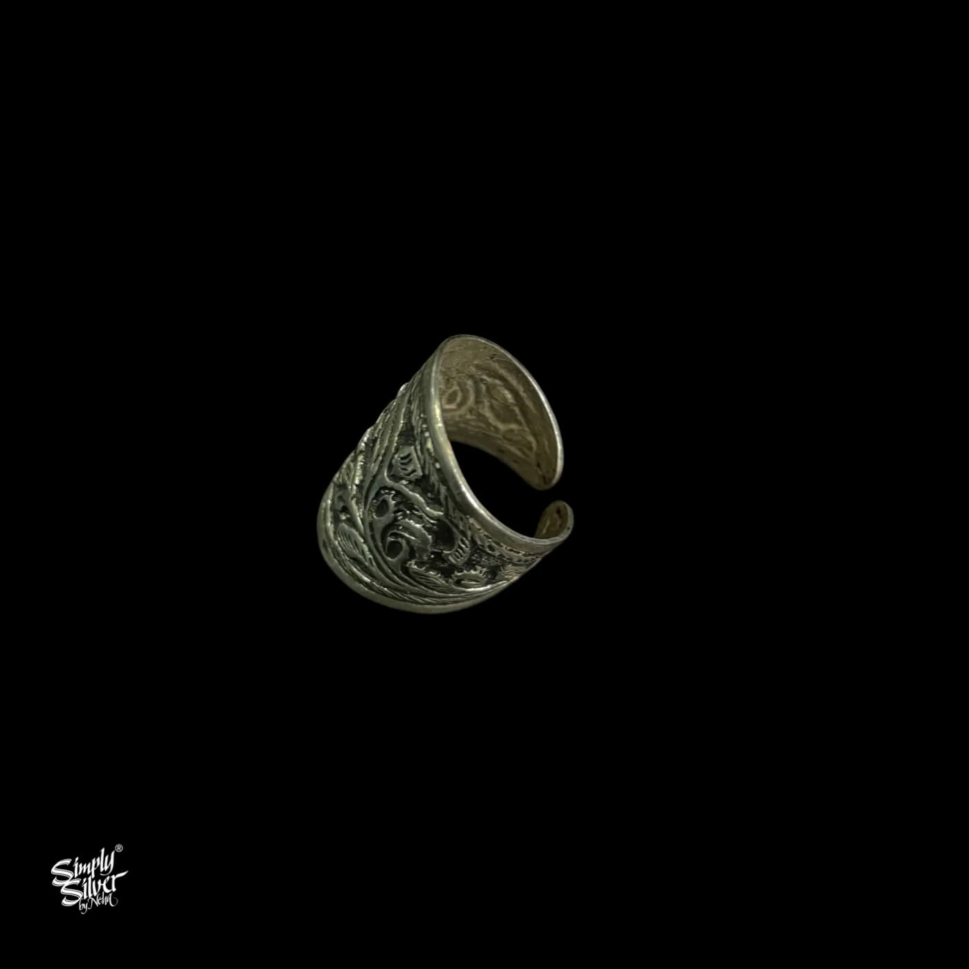 Silver Designer Floral Ring-3