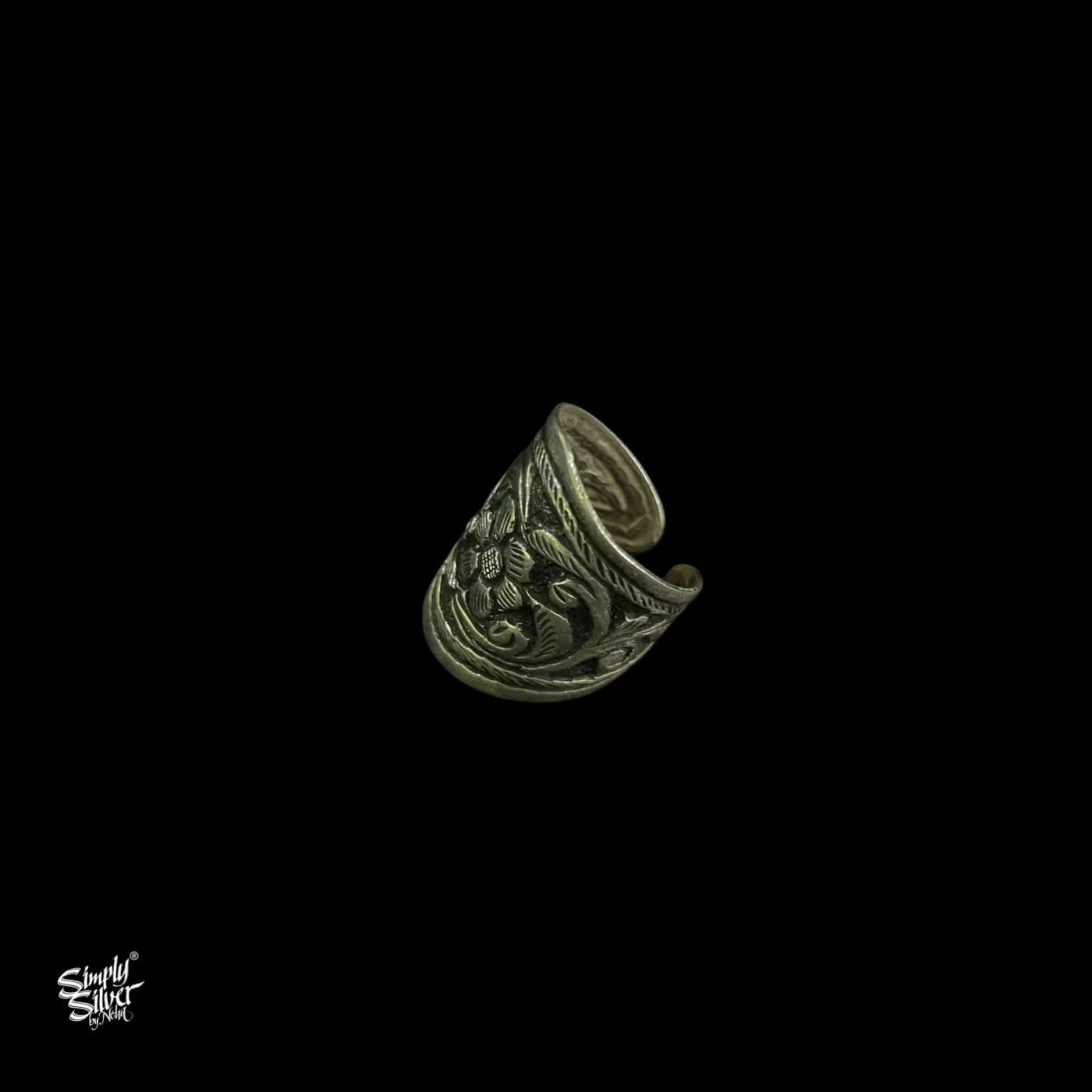 Silver Designer Floral Ring-3