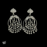 Silver Flower & Peacocks with Jaali Ghungroos-1