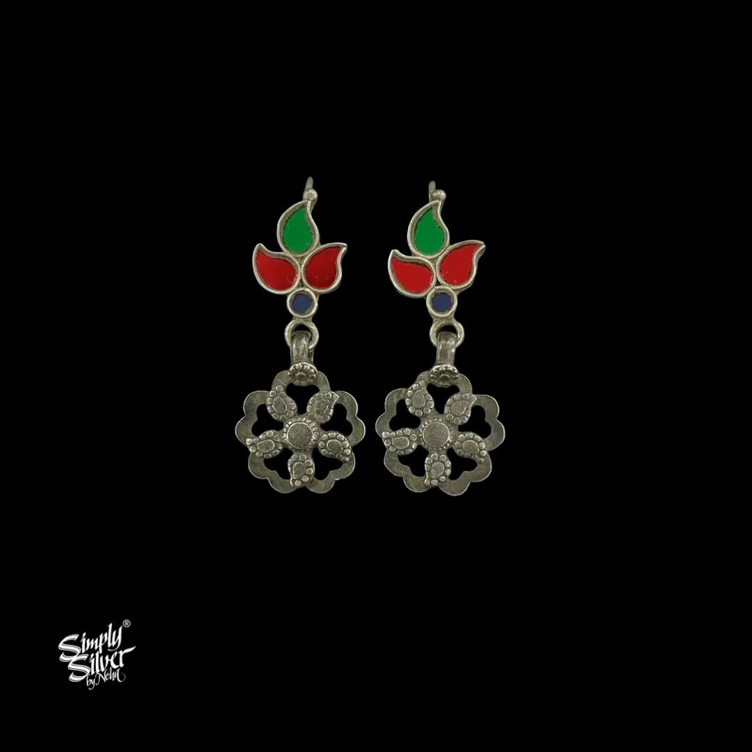 Multi-Color-Glass-with-Silver-Jaali-Flower-MH5993-1
