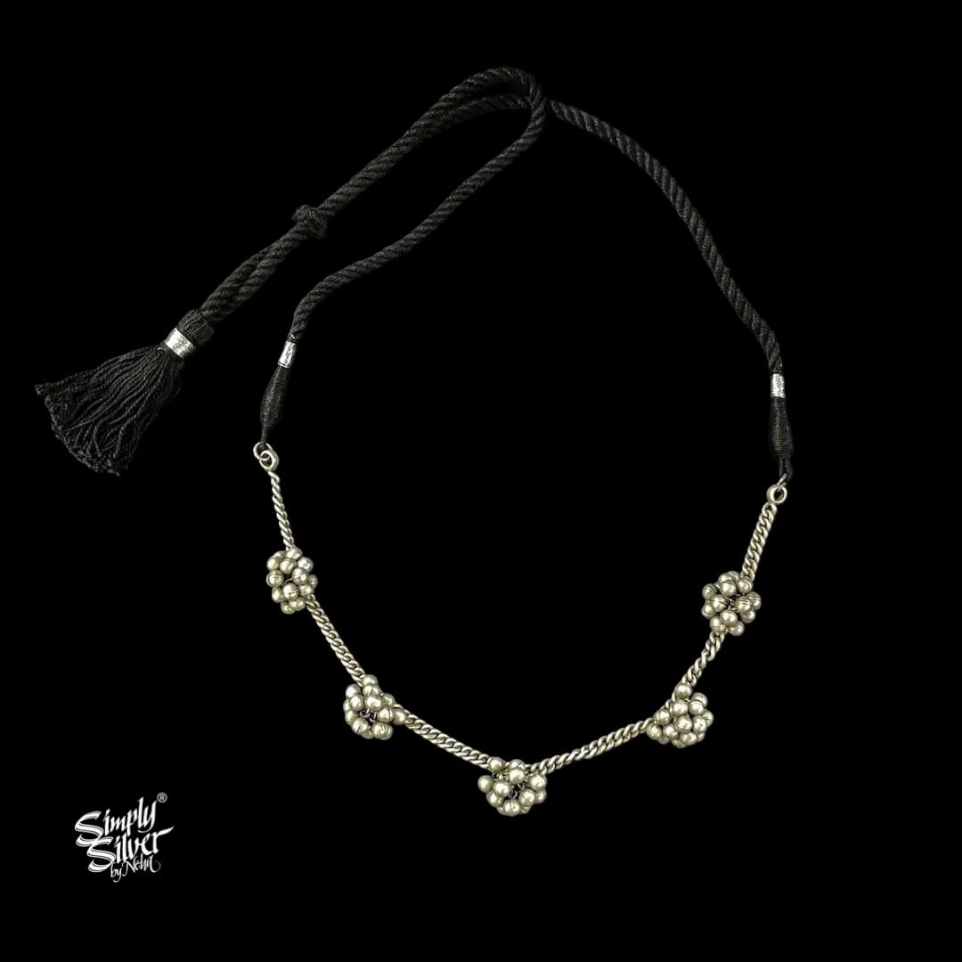 Silver-Bunch-of-Ghungroos-and-Chain-Necklace-MH6008-1