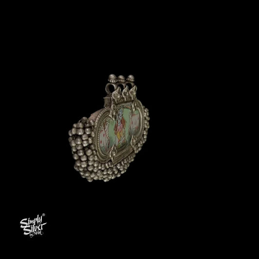 Silver-Statement-Hand-Painted-Krishna-Ji-Glass-with-Ghungroos-Pendant-MH6014-2