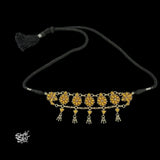 Bandhel Silver Dual Tone Flower with Small Ghungroos Choker-1