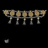 Bandhel Silver Dual Tone Flower with Small Ghungroos Choker-2