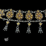 Bandhel Silver Dual Tone Flower with Small Ghungroos Choker-3