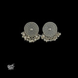 Silver Round Flower with Pearls-1