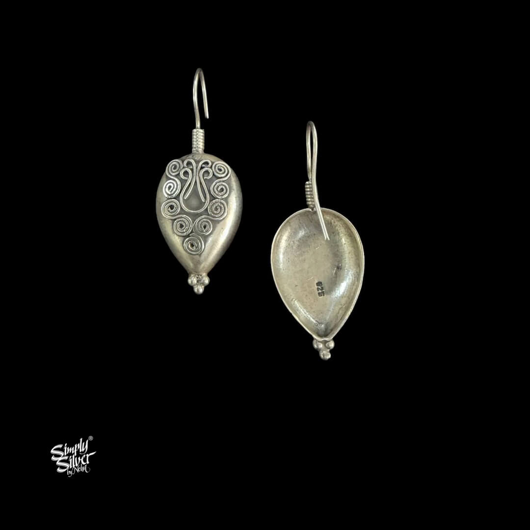 Silver Heart Flower Hooks-MH6086