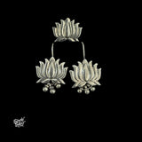Silver Lotus Earrings & Ring Set-MH6088
