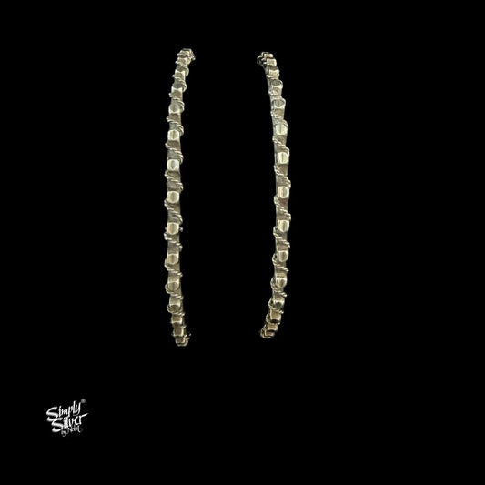 Silver Designer Raised Bangles Pair-MH6090