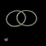 Silver Designer Raised Bangles Pair-MH6090