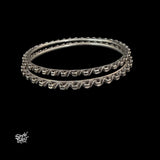Silver Designer Raised Bangles Pair-MH6090