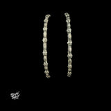 Silver Designer Flower Bangles Pair-MH6093