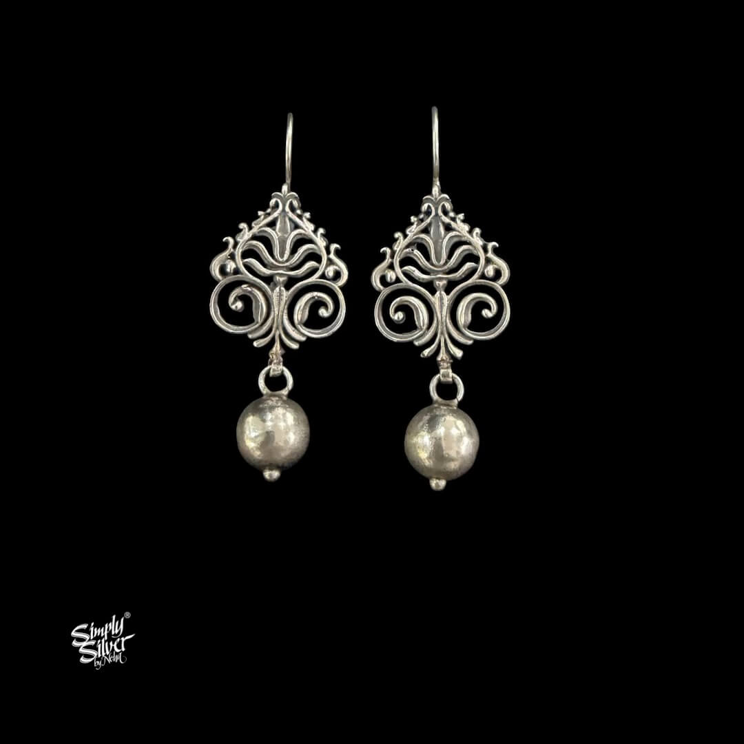Silver Jaali Flower with Bead-MH6117