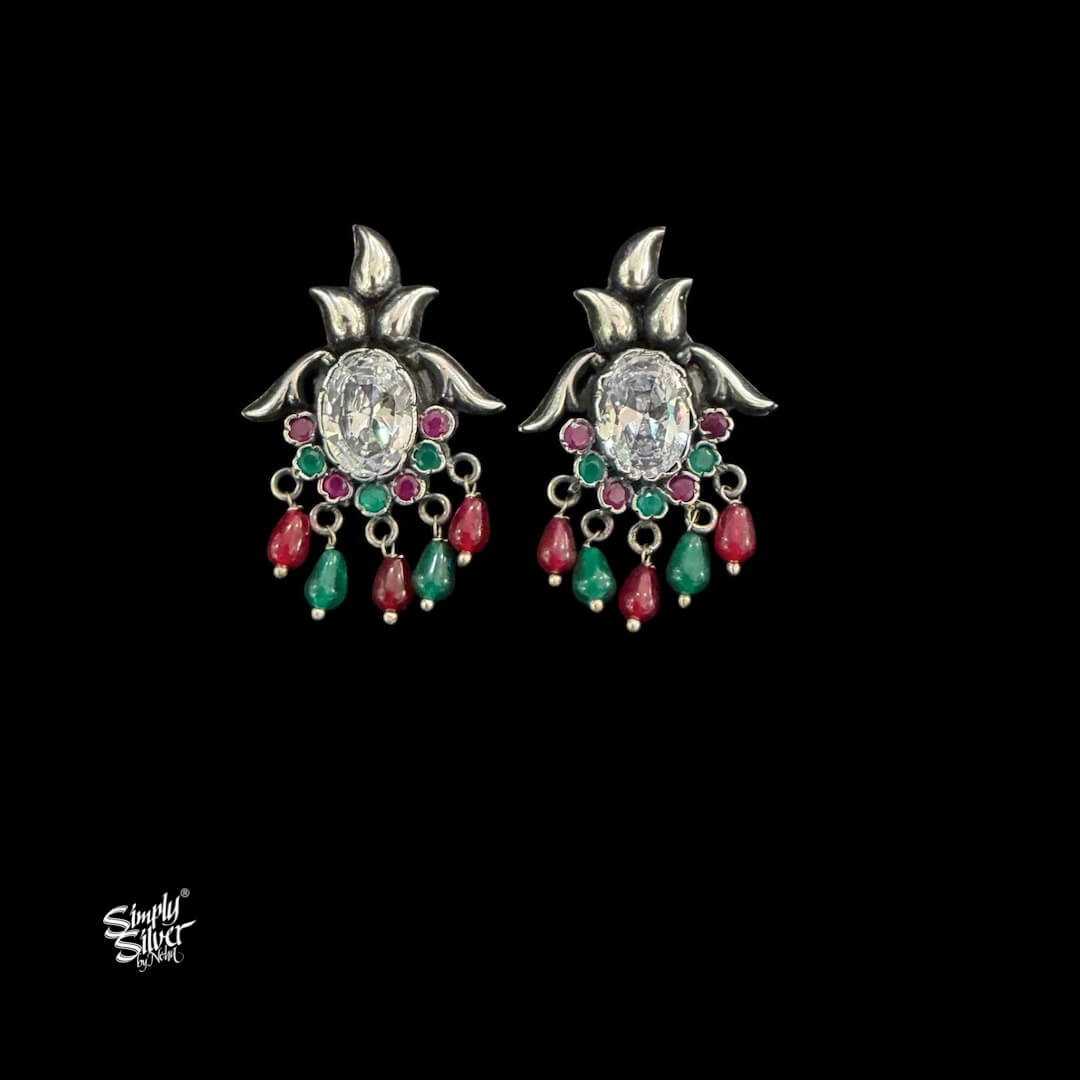 Multi Color Stone Earring-MH6120