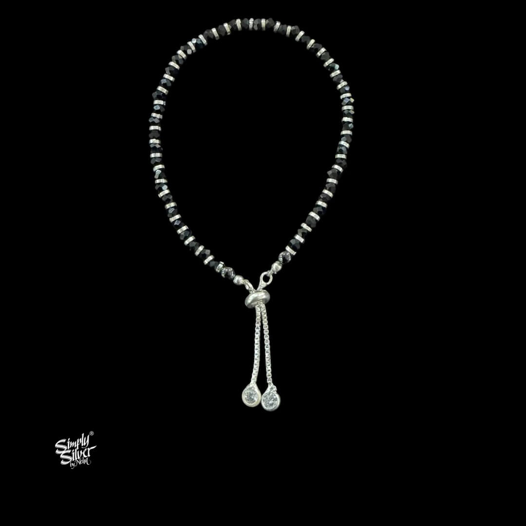 Black Stone Bracelet with AD Stone - MH6155