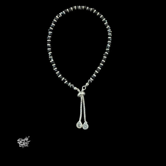 Black Stone Bracelet with AD Stone - MH6155
