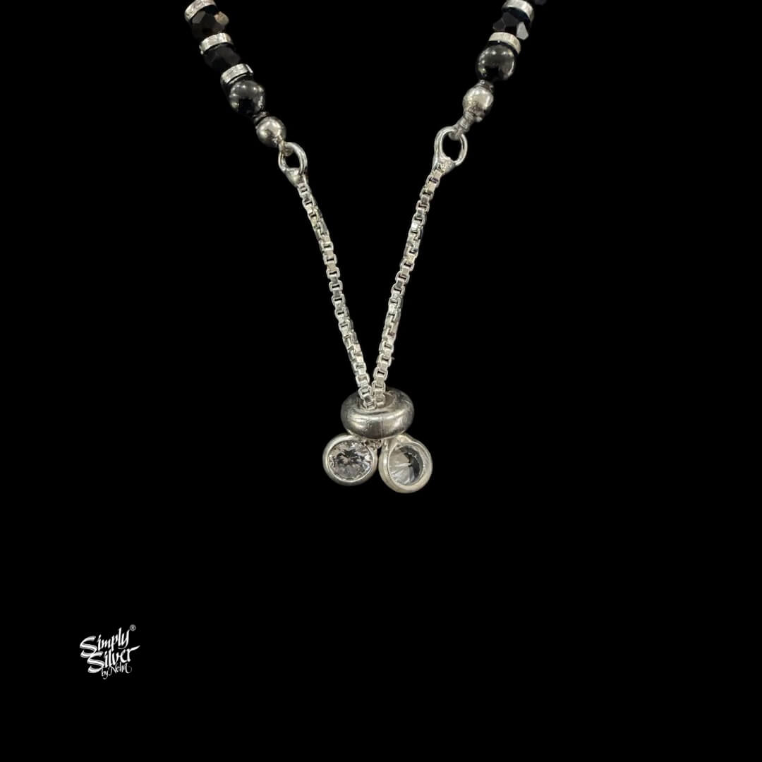 Black Stone Bracelet with AD Stone - MH6155