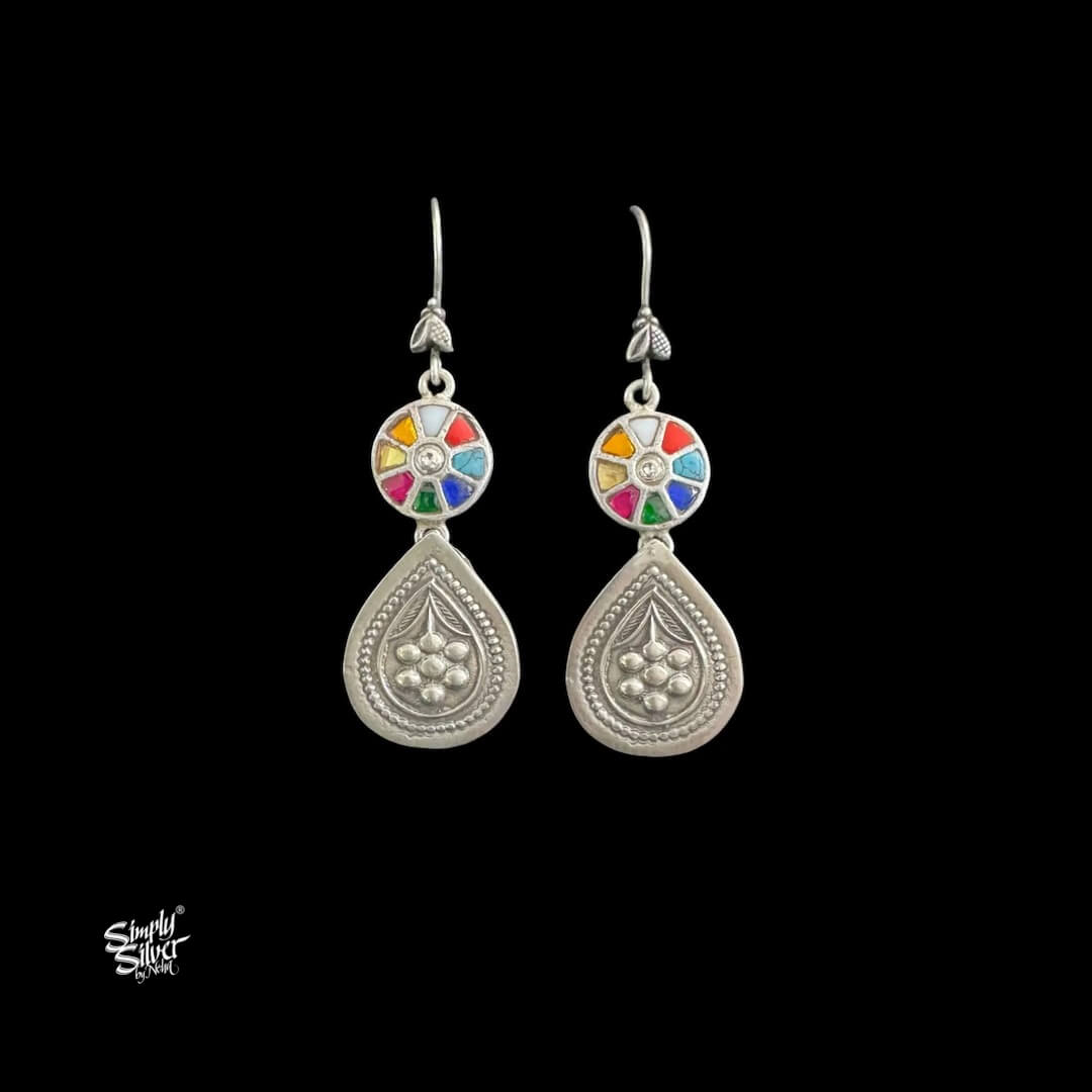 Multi Color Kundan Hooks with Paan Flower-1