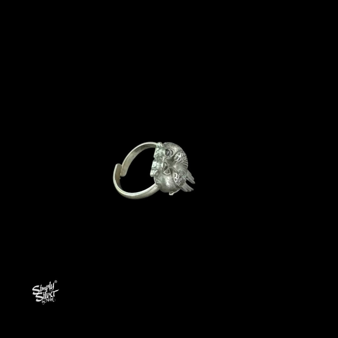 Silver Two Birds Ring-2