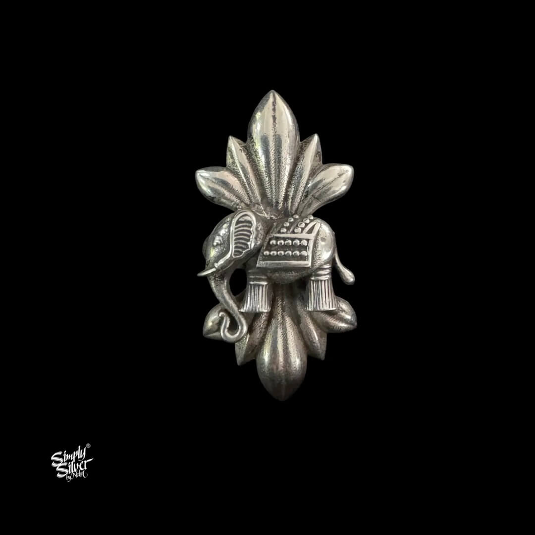 Silver Flower with Elephant Ring-1