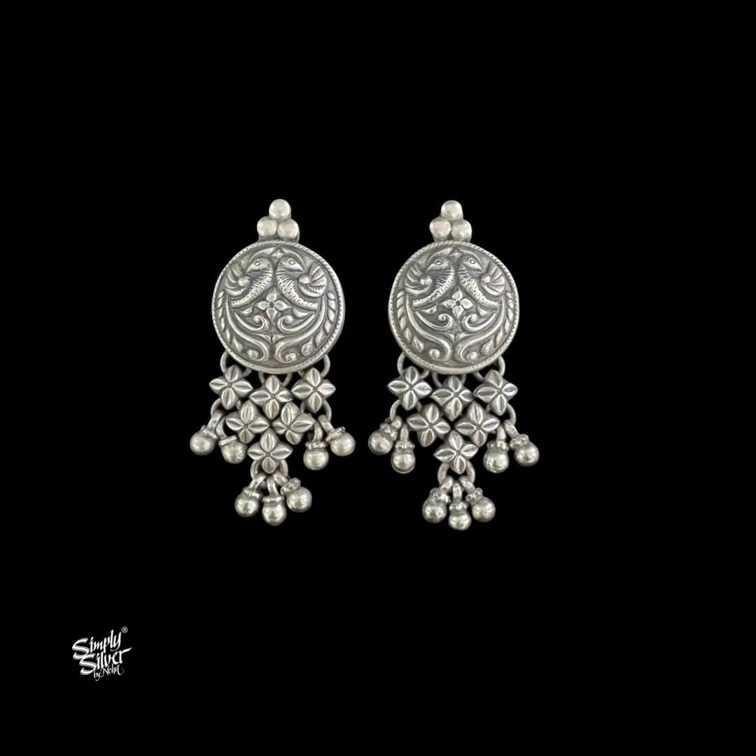 Silver Peacocks Flower & Ghungroos-1
