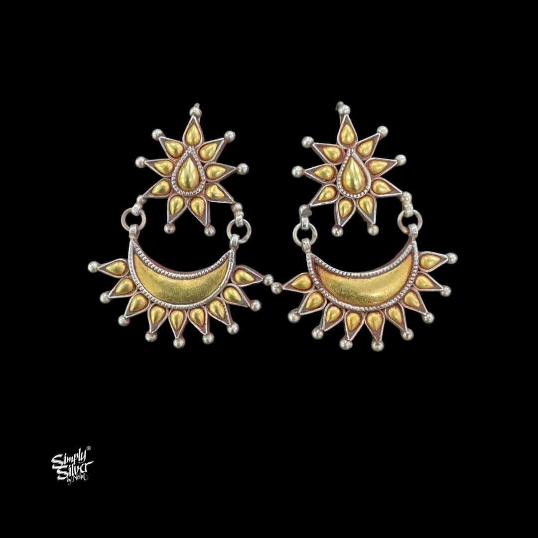 Bandhel Silver Dual Tone Flower with Chaand-1
