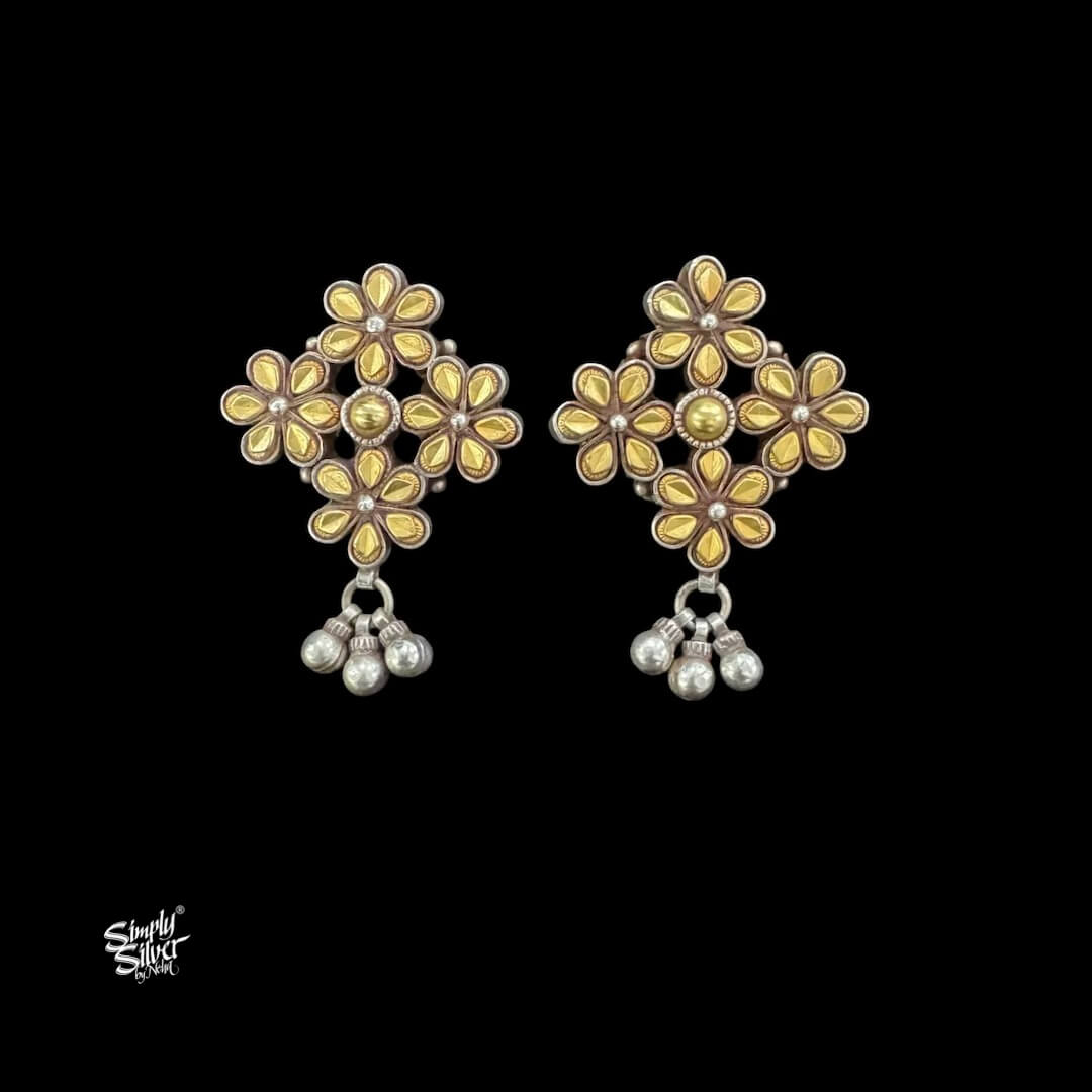 Bandhel Silver Dual Tone Flowers & Ghungroos-1