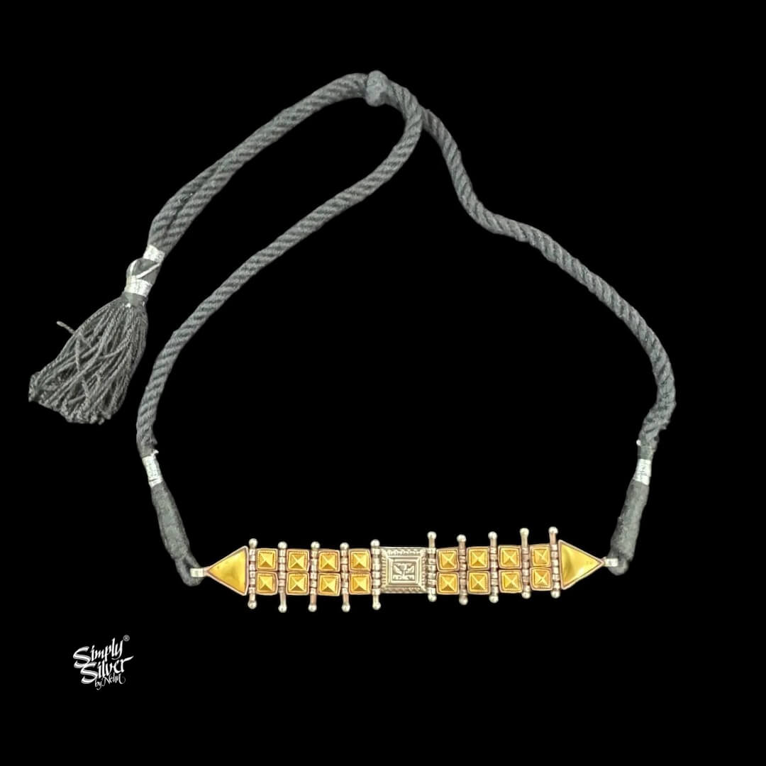 Bandhel Silver Dual Tone Choker-1