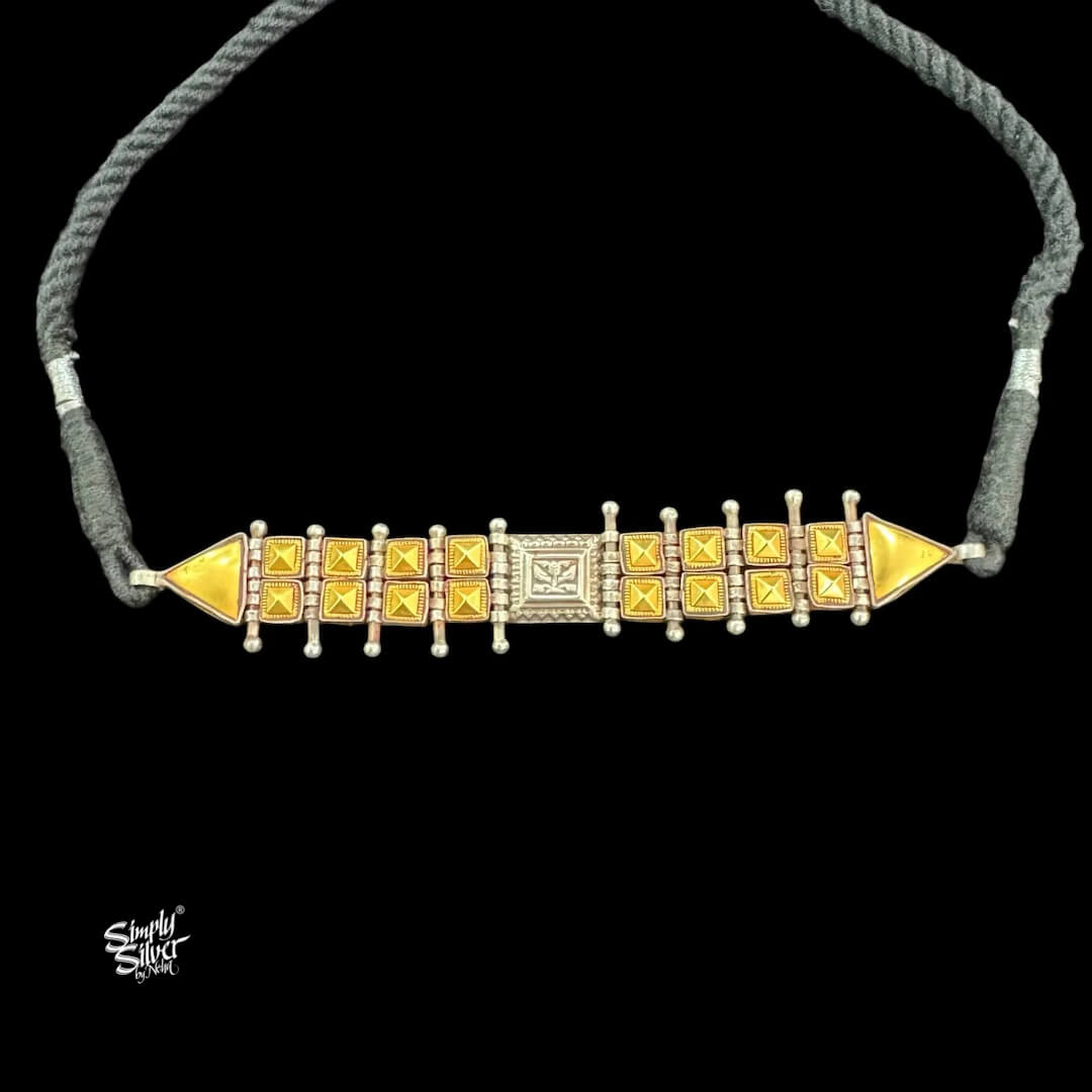 Bandhel Silver Dual Tone Choker-2
