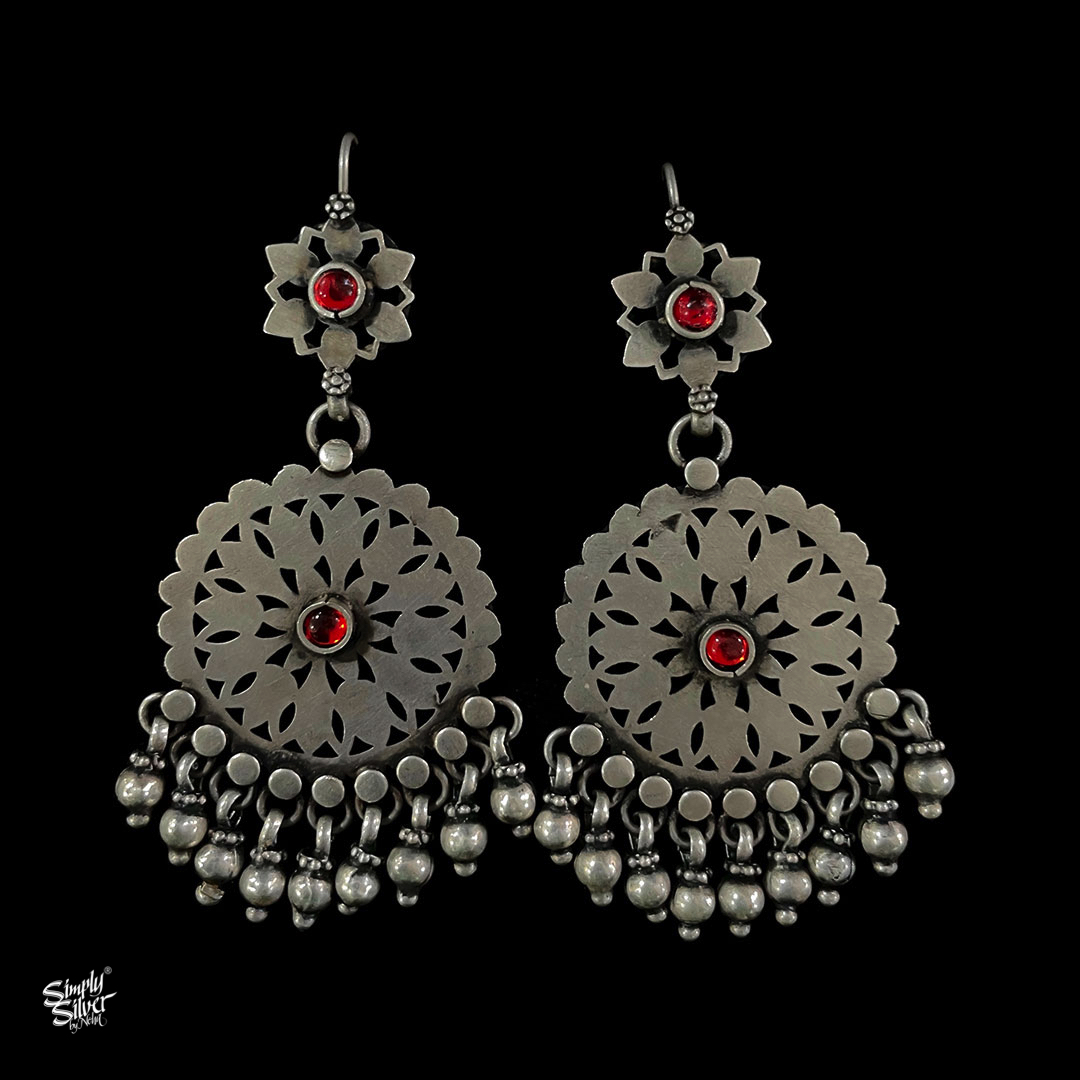 Buy Tribal Silver Jaali with Red Stone - MH1905